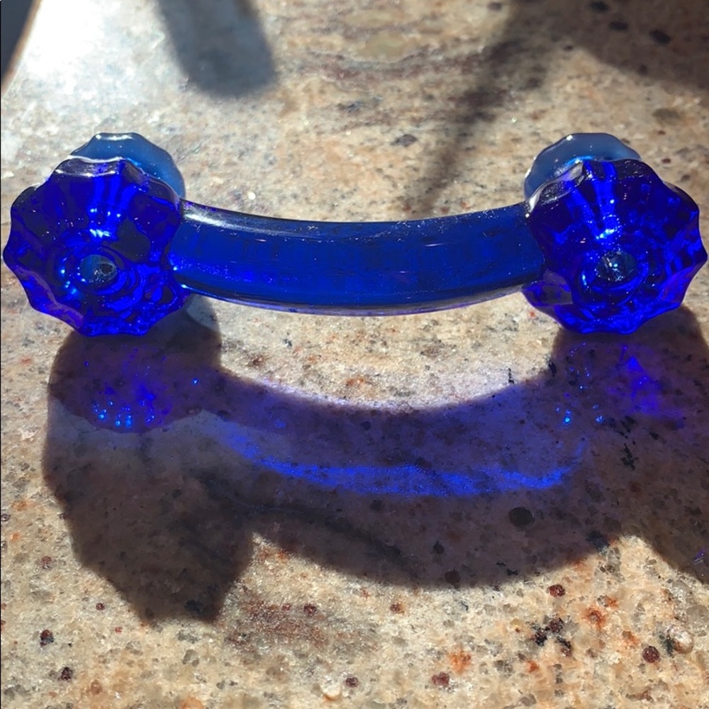Cobalt color glass handles